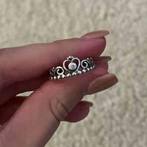 Pandora princess tiara crown ring - size 7
